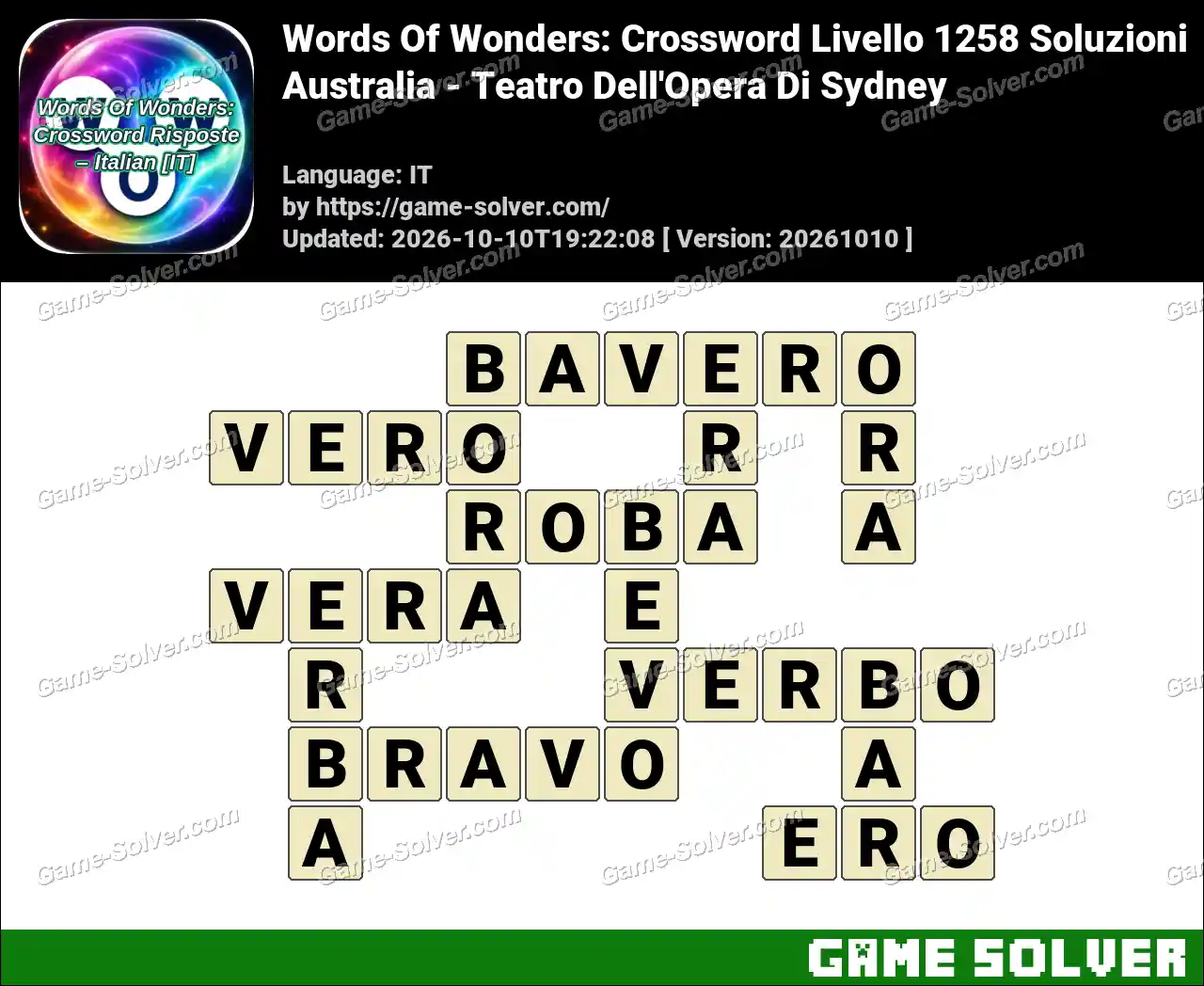 Words Of Wonders: Crossword Livello 1258 Soluzioni – Australia – Teatro Dell’Opera Di Sydney